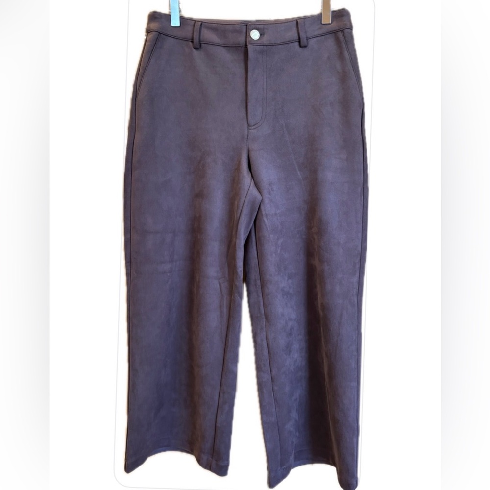 Marc New York NWOT Straight Wide Leg High Rise Brown Flat Front Crop Pants 8P